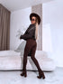 Knitted sweater "GLITTER BOW MO-4006" - CHOCO